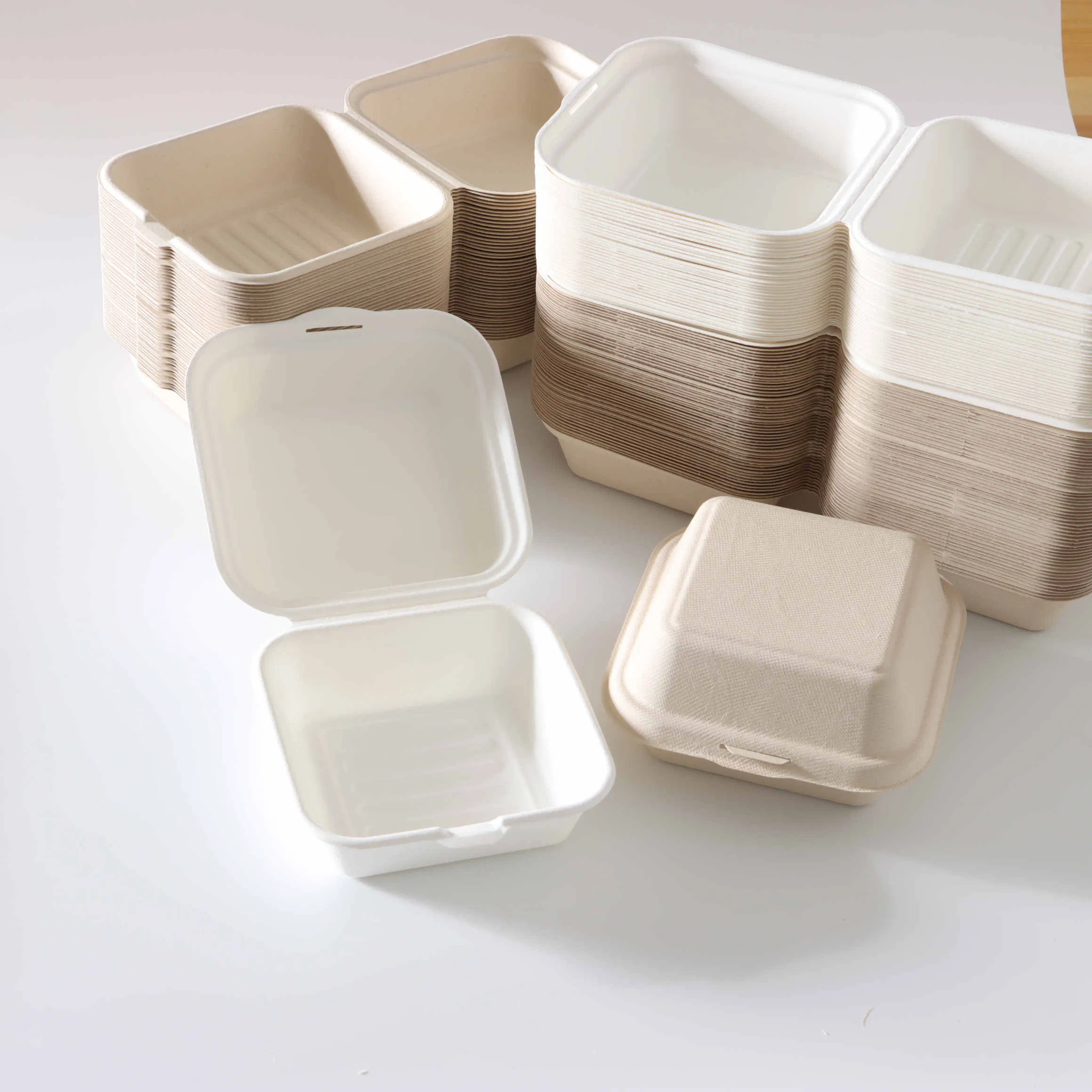 Wholesale Take-out Microwave Take-out Hamburger Boxes Paper Cutlery Food Containers