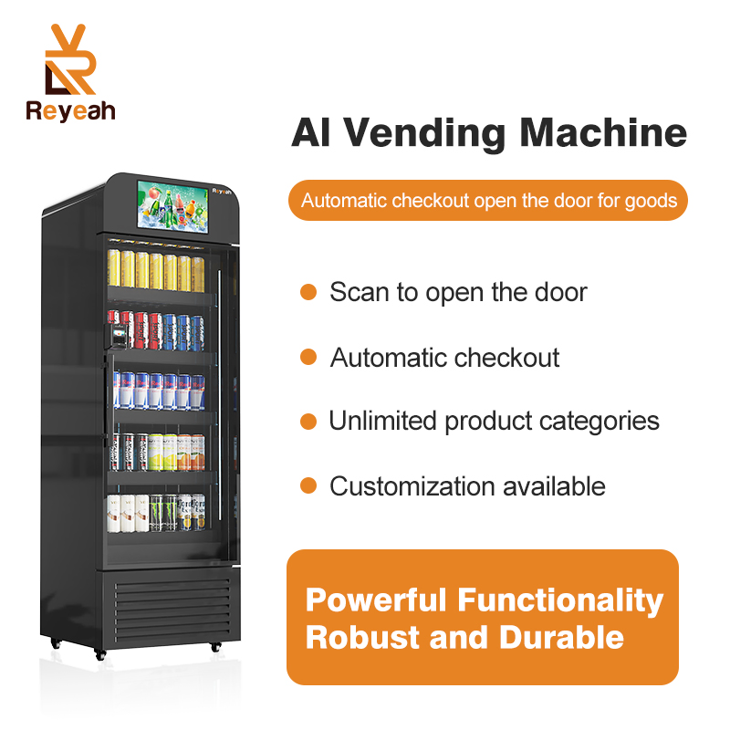 Smart Fridge Vending Machine Drinks and Snack Cool Digital Kiosks Ai Vending Machine Open Door