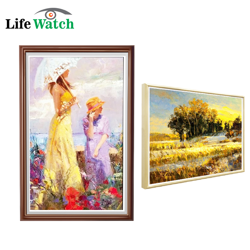 Digital Art Gallery Intelligent HD Display Electronic Album Picture Frame LCD Screen Wooden HD LCD Panel