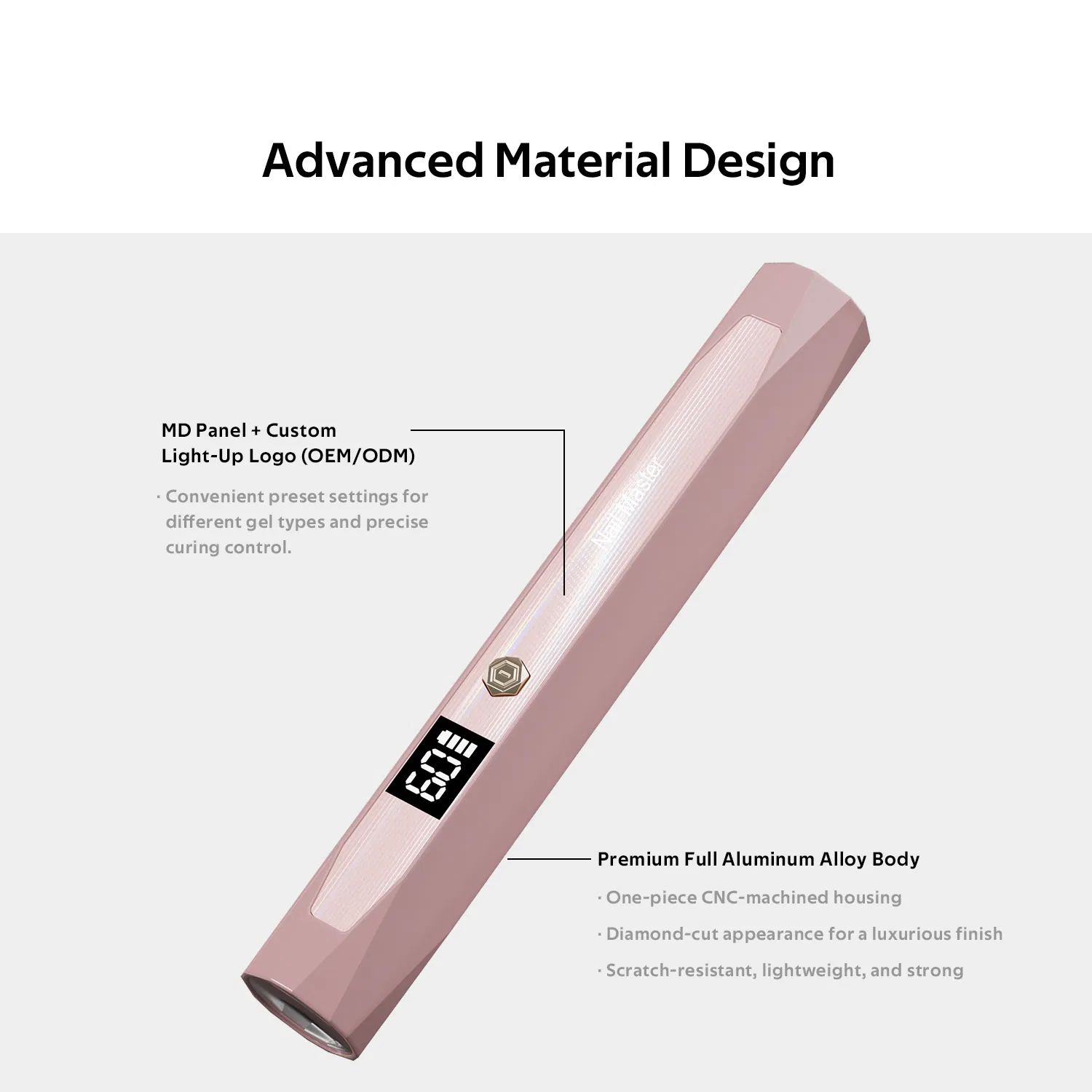 OEM / ODM Nail Dryer 2 Timers Rechargeable Mini Nail Gel Light Curing Handheld Cordless UV Nail Lamp with LCD Display