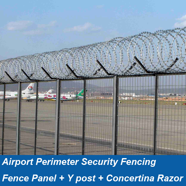Airport Perimeter Security Fencing Galvanized Welded Fence Wire Mesh (HP-FENCE0102)