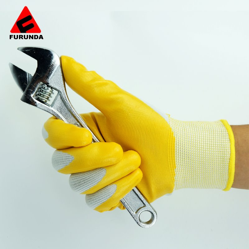 Industrial Construction Garden Nitrile Coated Safety Work Gloves