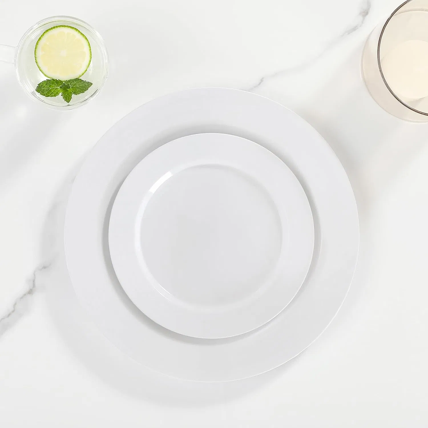White Plastic Plates Disposable Plates