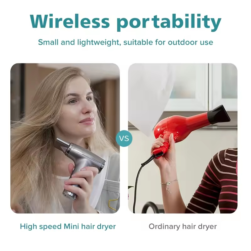 Portable Hair Dryer with Wireless Functionality and Power