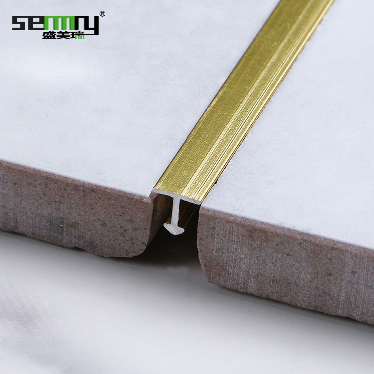 Fashion Waterproof Decoration Aluminum Profile Ceramic Tile Edge Profile Decoration T Trim Profile Aluminium Tile Trims