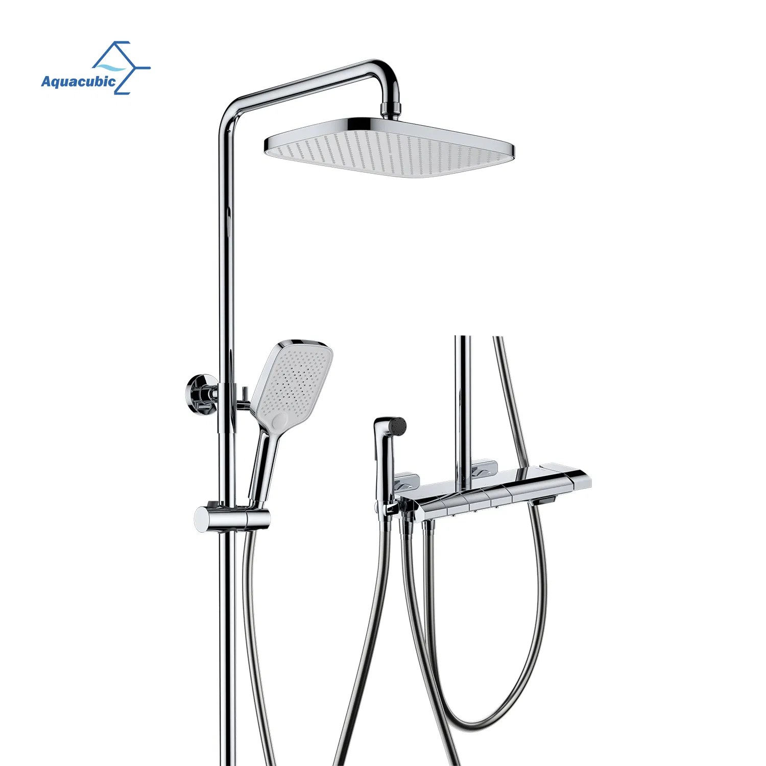 Hot Offer Modern Bathroom Bathroom Faucets Shower Set Rain Fall Square Top Sprayer Water Shower Faucet