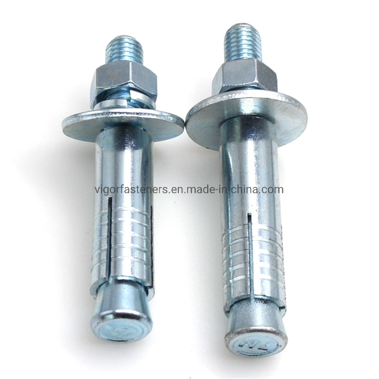 Carbon Steel White Zinc Plated Chemical Anchor Bolt Expansion Mechanical Bolt Double Sleeve Cone Bolt Sleeve Anchor for Building Construction