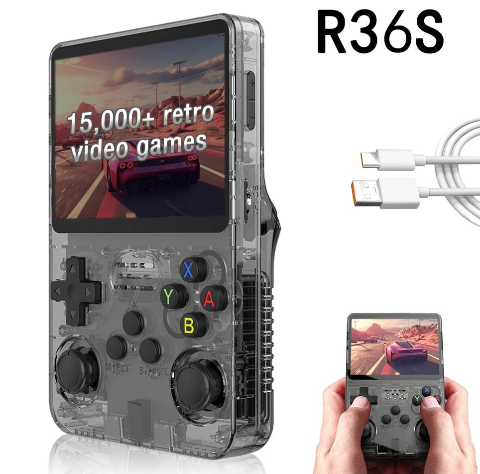 2024 R36s Handheld Game Console 3.5inch IPS Screen with 11 Simulator Game