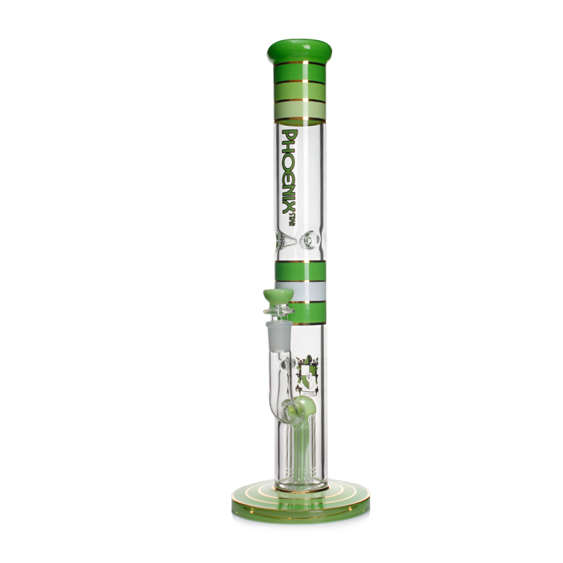 High Quality Phoenixstar Glass Wholesale 17.5 Inches Big Tall Heavy Straight Tube Hookah Herb Smoking Water Pipe with 8 Arm Tree Perc