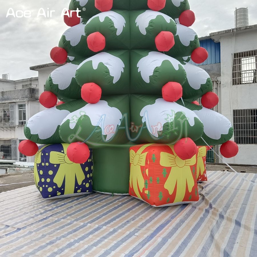 6mh Inflatable Christmas Tree Model with Gift Bags and Stars for Christmas Holiday Events or Malls Decoration