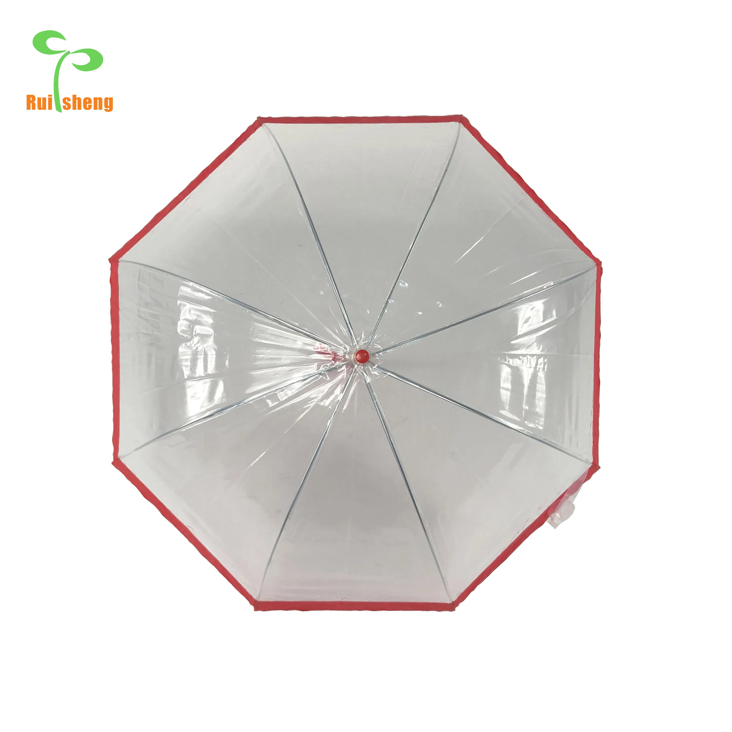 Прозрачный зонт-трость с ручным открыванием, водонепроницаемый