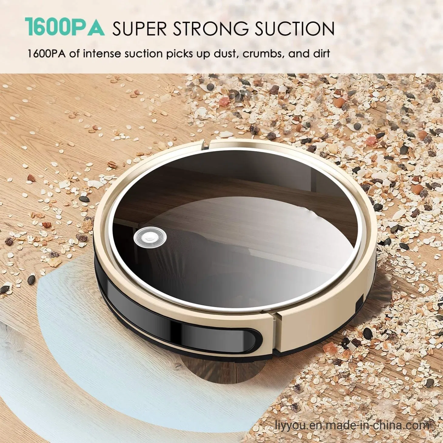 Robot Vacuum Cleaner Powerful Suction Tangle-Free Slim Design Automatic Self-Charging for Pet Hair, Hard Floor and Carpet