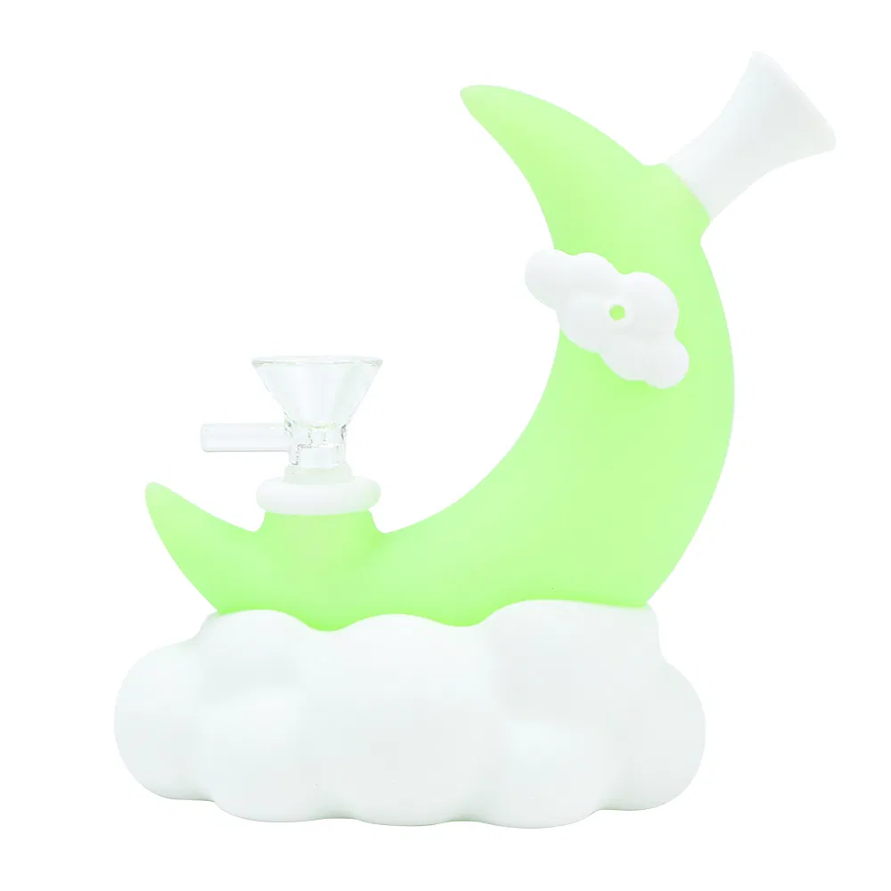 Silicone Glow-in-The-Dark Hookah Moon Smoking Water Pipe Tobacco Water Pipe