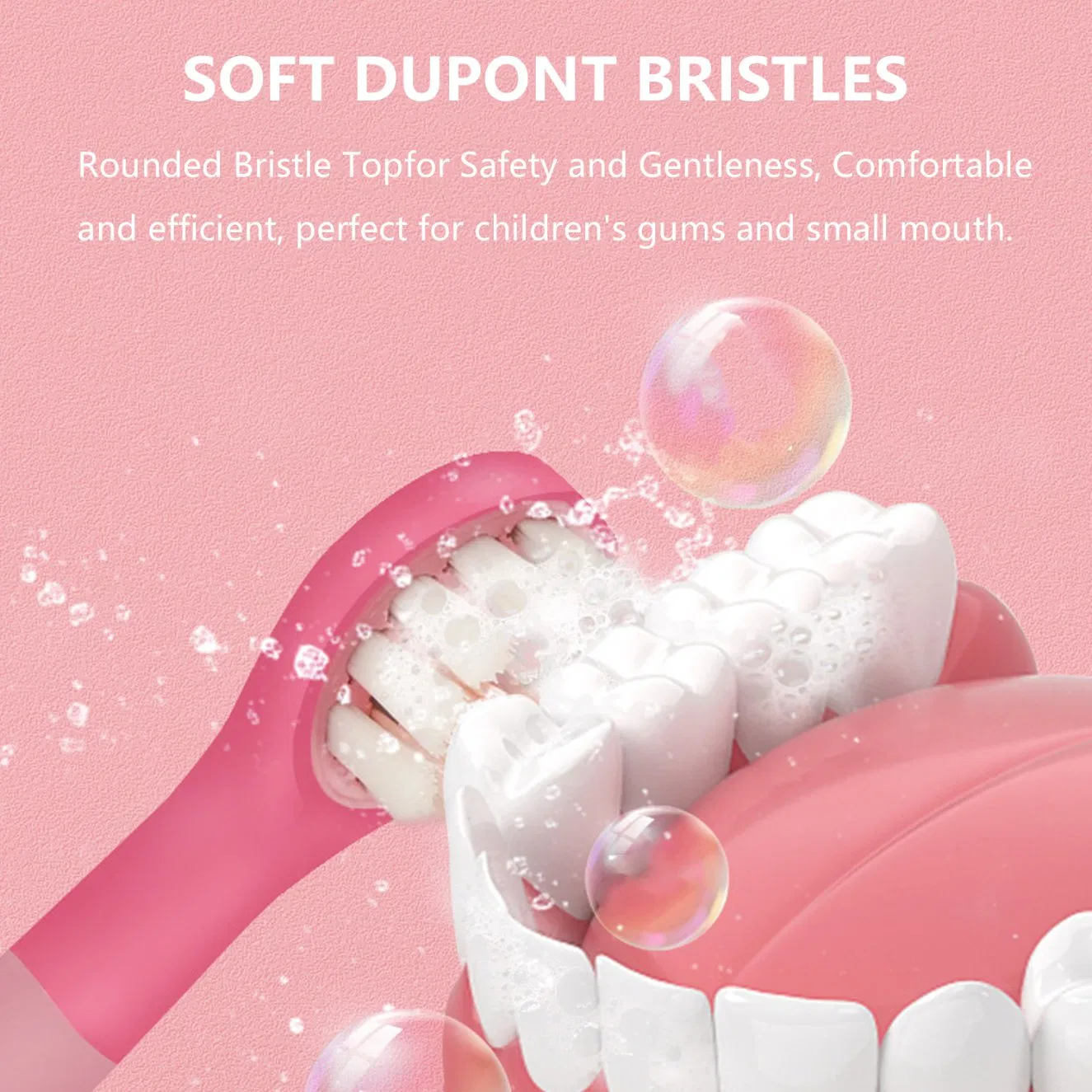 Smart Timer and 3 Modes Battery Powered Waterproof Sonic Kids Electric Toothbrush