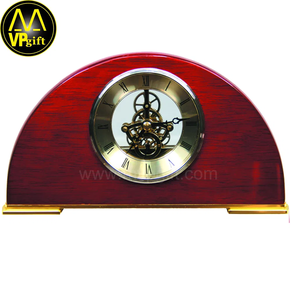 China Shenzhen High Quality Custom Piano Effect Finish Promotional Awards Gift Alarm LED Table Desk Wall Wooden Clock
