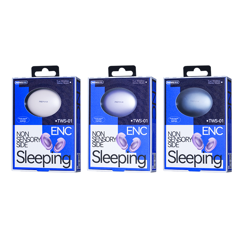 Remax Tws-01 Wireless Earbuds Bluetooth-Compatible Stereo Headphones Sleep Friendly Enc Earphones - Beige