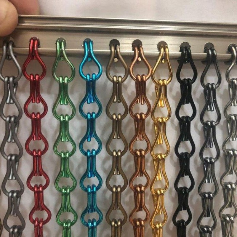 Aluminum Chain Link Fly Screen Curtain for Room Decorative Partition