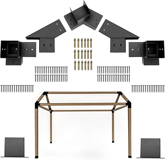 30° Slanted Pergola Whole-Set Kit for 4"X 4" Wood Pergola
