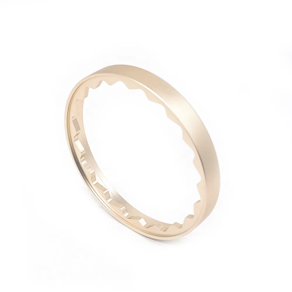 Wholesale Custom CNC Turning Part Camera Replacement Accessories Gold Aluminum Ring with Tooth CNC Machining Parts