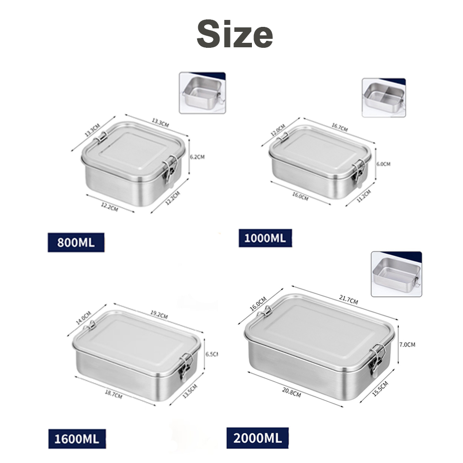 Wholesale Stainless Steel Lunchbox with Compartments Suitable for Snacks and Salad