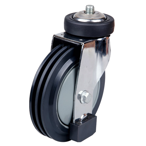 Factory 100mm Swivel Thread Stem Caster Shopping Trolley Wheel PU Castor Wheel