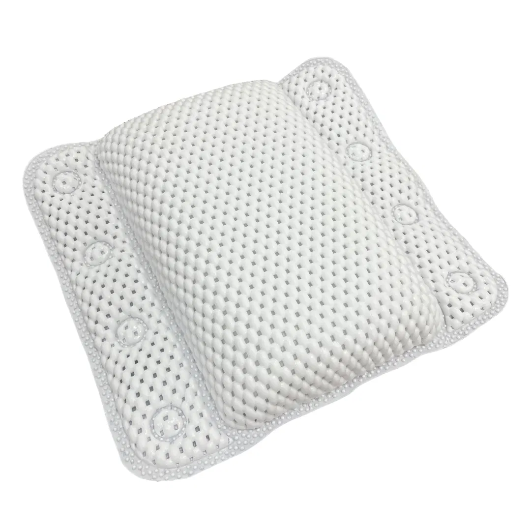 Wholesale White Non Slip PVC Foam SPA Pillow Bathtub Bath Pillow with Back and Headrest Cushion