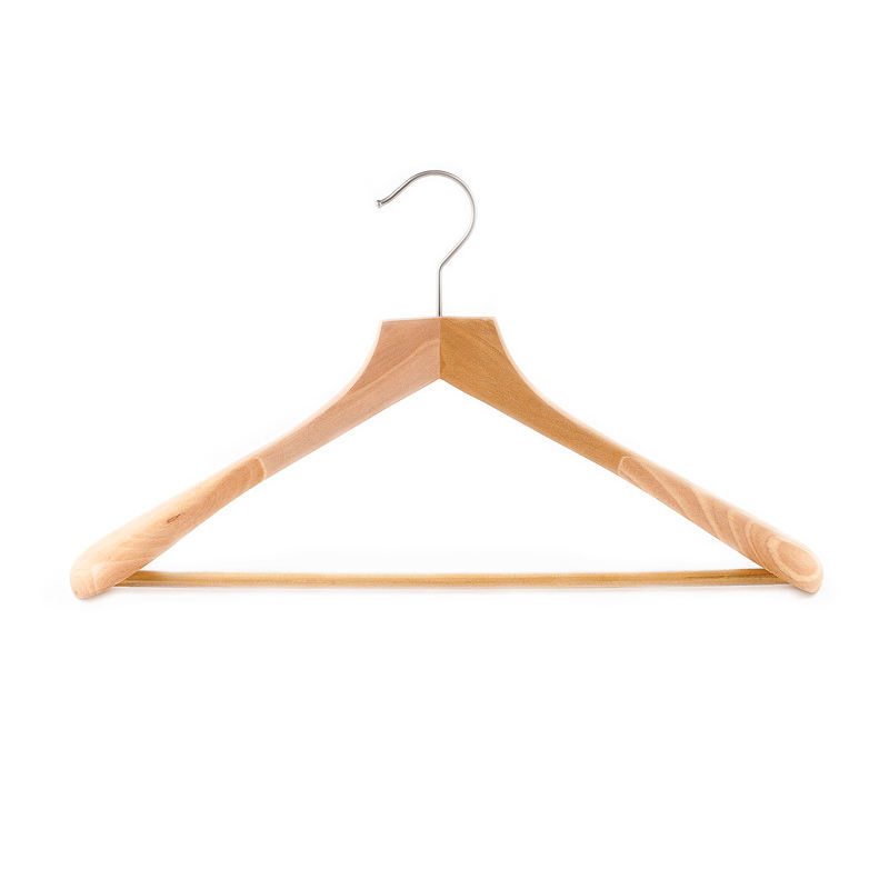 Beech Wood Wide Shoulder Natural Color Without Lacquer for Coat Hangers