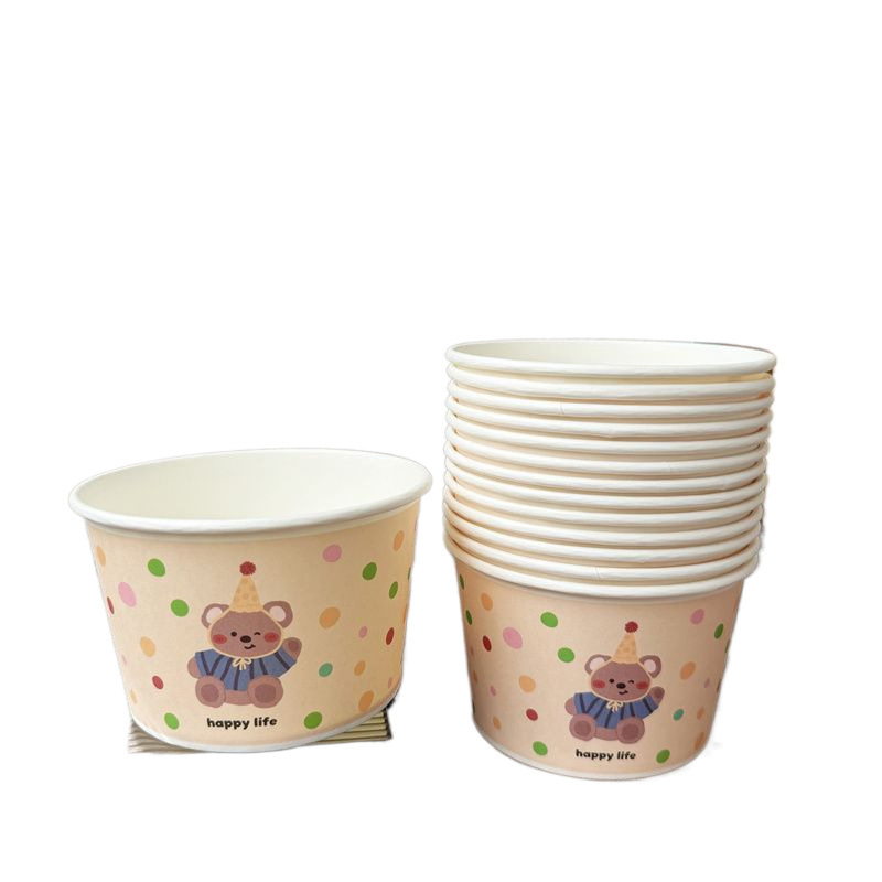 Бумажный стакан для сока и мороженого с двойными стенками