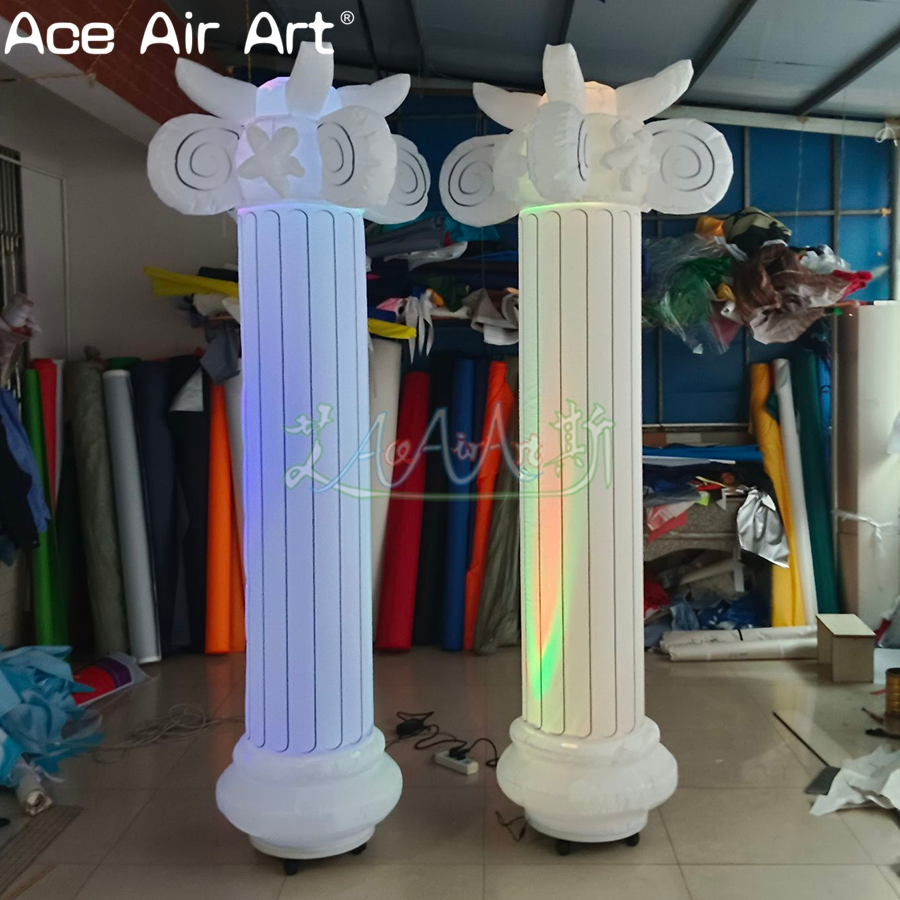 Custom Architectural Imitation Inflatable Roman Column Model with Lights for Event Decoration