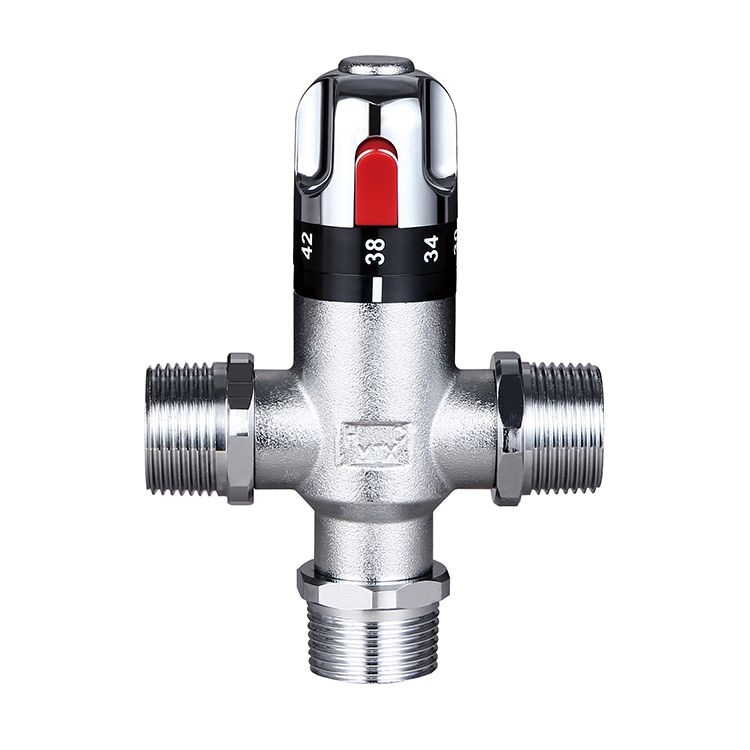 Sanipro G1 Thermostatic Valves Electroplated Copper Mixing Control Valve for Solar Heating System Water Pipe Bathroom Kitchen