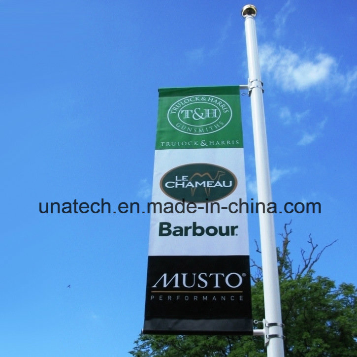 Aluminium Metal Street Light Pole Flag Double Sided Printing Banner Bracket