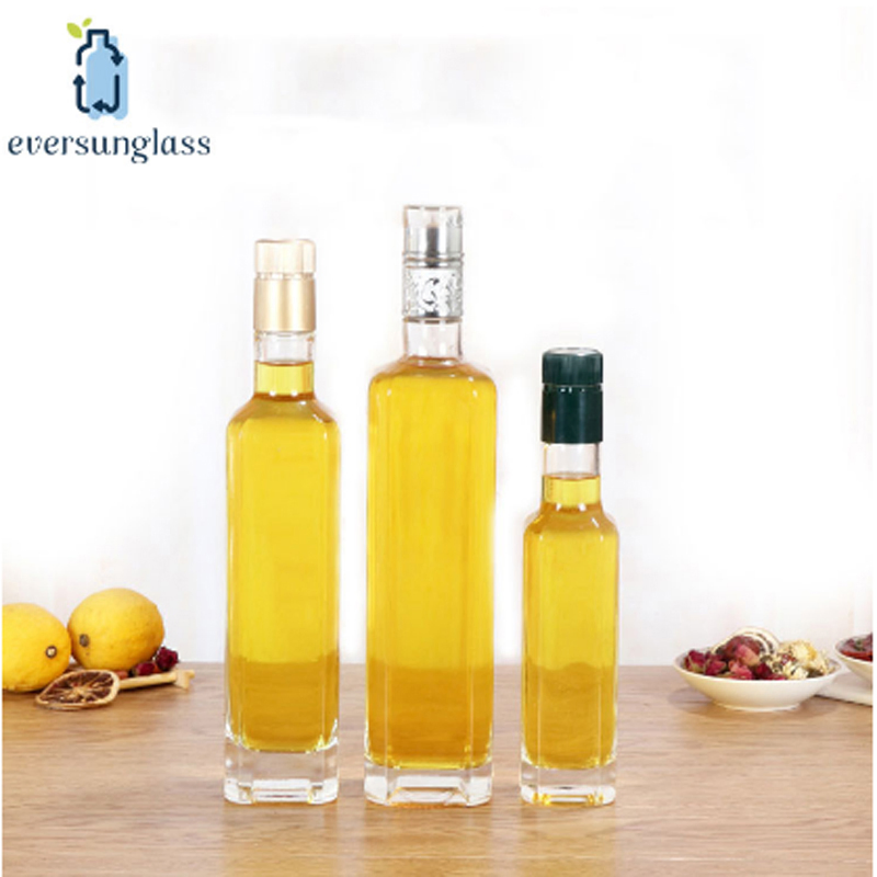 Wholesale Square Shape Glass Olive Oil Bottle 250ml