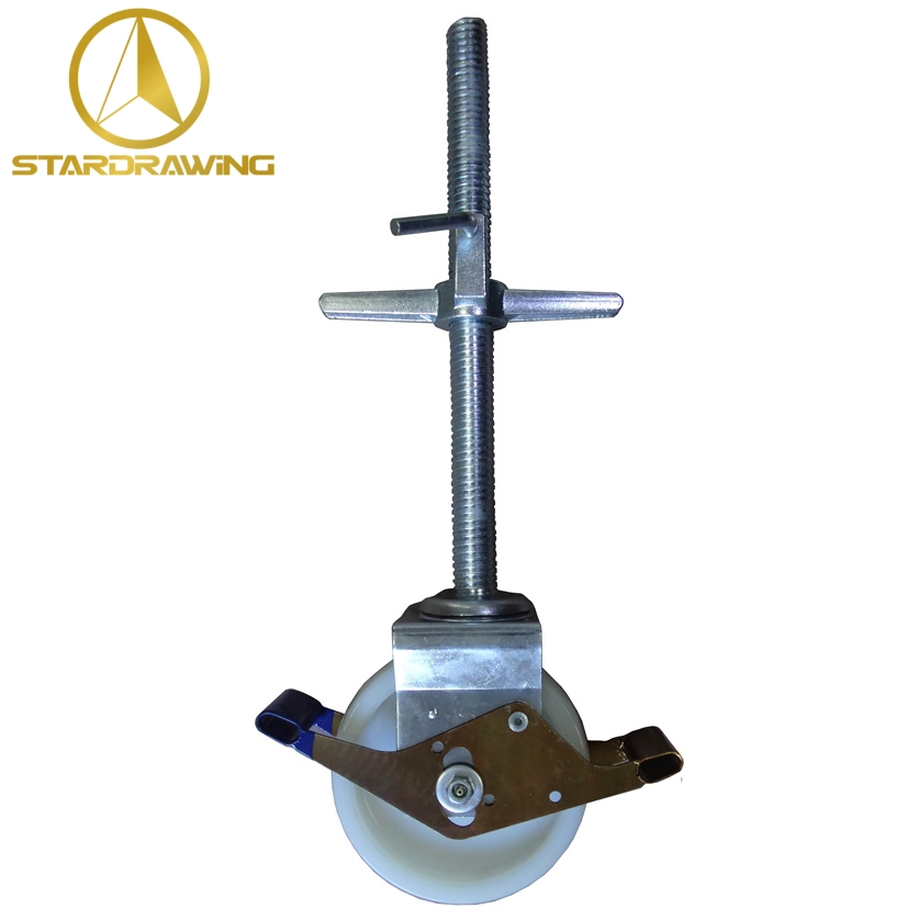 Stardrawing 6 8 Inch Quick Install Adjustable Threaded Stem Scaffolding Castor Wheels