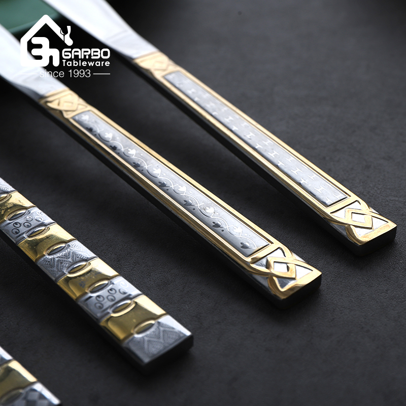 Wholesale 410ss Mirror Polished Golden Dinner Knife Customize Logo