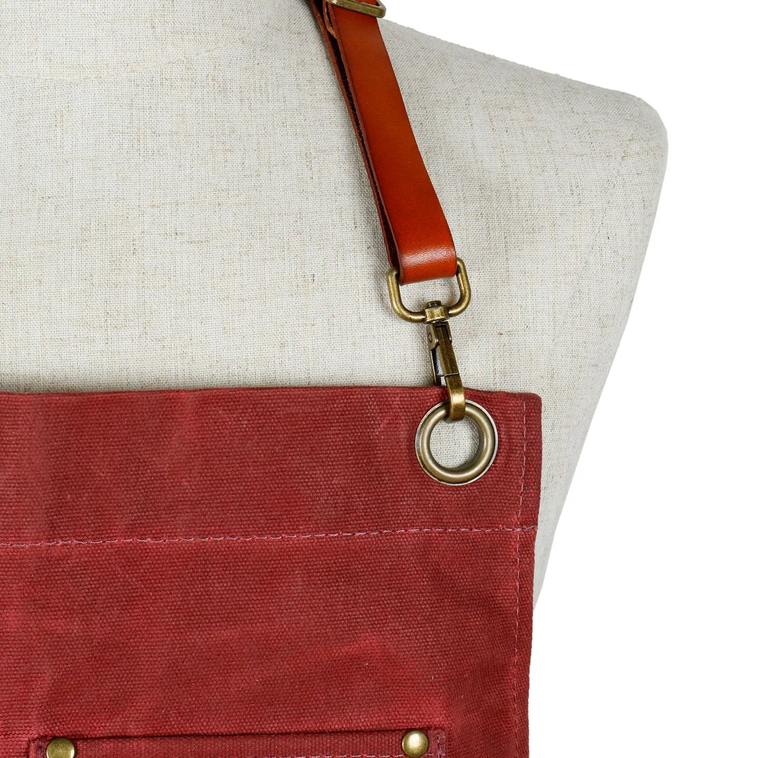 Custom Vintage Adjustable Cross Straps Men Heavy Duty Waxed Canvas Work Apron (RS-211804)