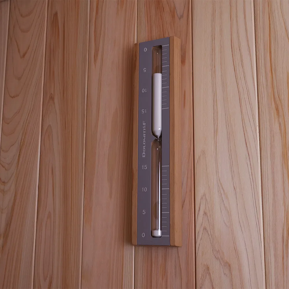 Sauna Accessory Bundle 4-Piece Bucket Ladle Thermo-Hygrometer & Hourglass