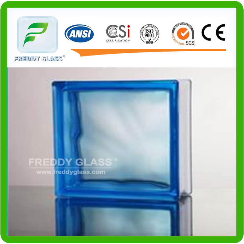 190*190*80mm Blue Cloudy Glass Block/Glass Brick