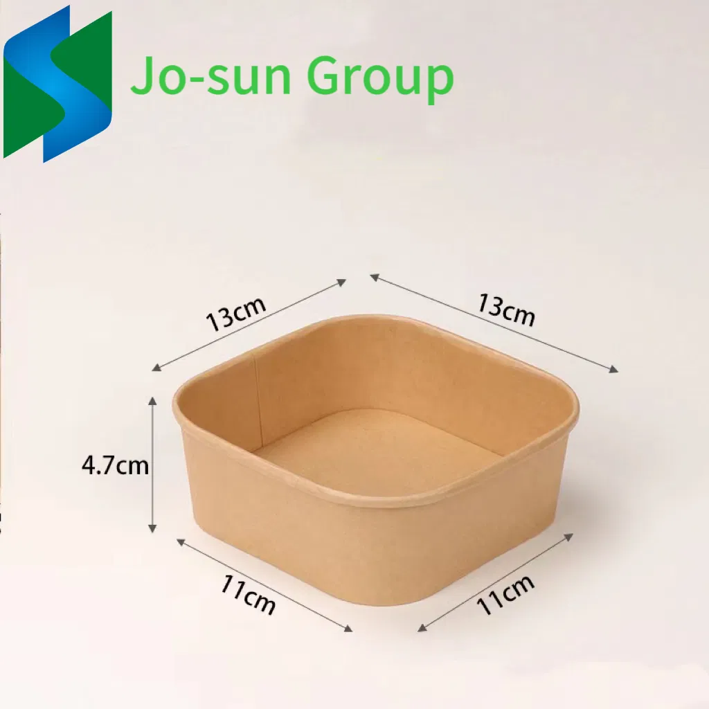 Jo-Sun Eco Friendly Packaging 750ml 1000ml 1075ml Square Salad Bowls Paper Food Container with Lid