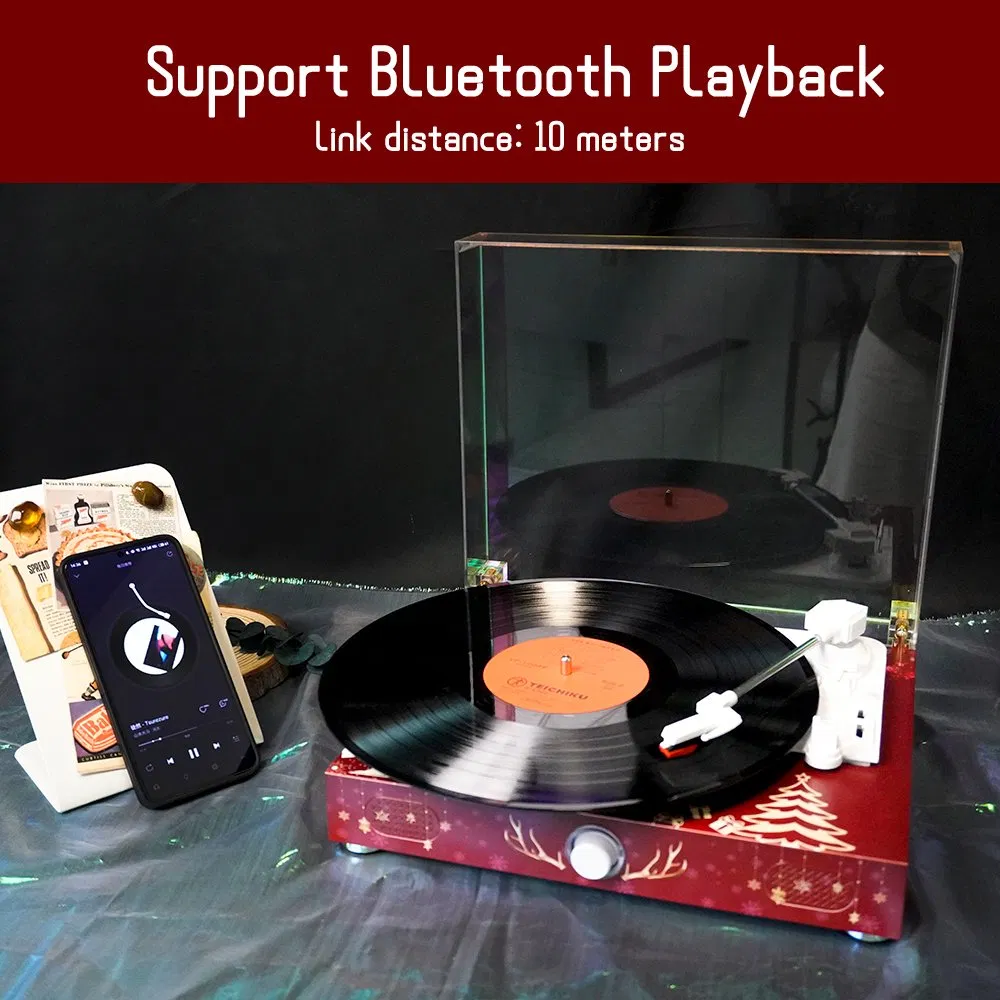 Custom Trendy Painting Hi-Fi Noise-Reduced Bluetooth5.0+ Wireless Gramophone Speaker Turntable Vinyl Record Player
