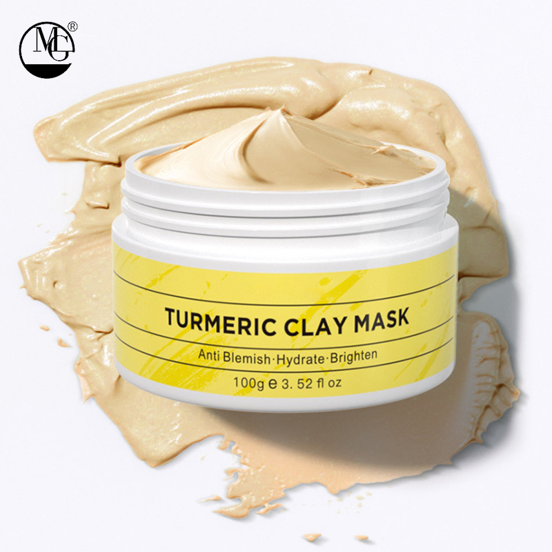 Natural Turmeric Pink Rose Mud Clay Facial Mask for Dry Skin Facial Mask