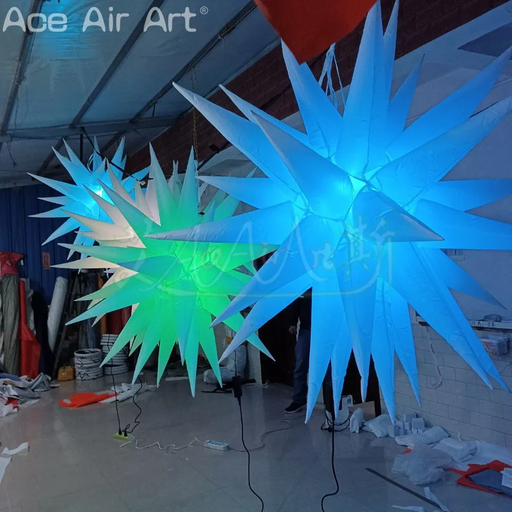Customized Hanging Inflatable Spiky Ball Decoration Festival Celebrations Decoration with LED