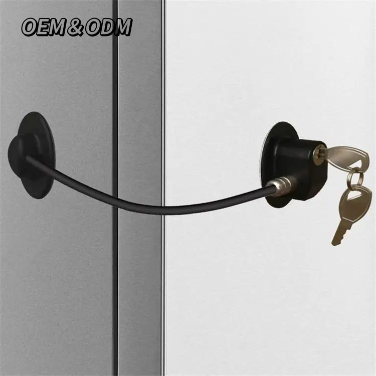 Wholesale Baby Safety Fridge Locks Zinc Alloy Sliding Door Refrigerator Lock with Key