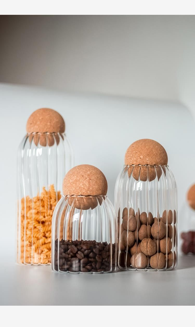 High Quality Clear Borosilicate Wholesale 150ml 250ml 500ml Custom Color Frosting Glass Candle Jars with Cork Lid