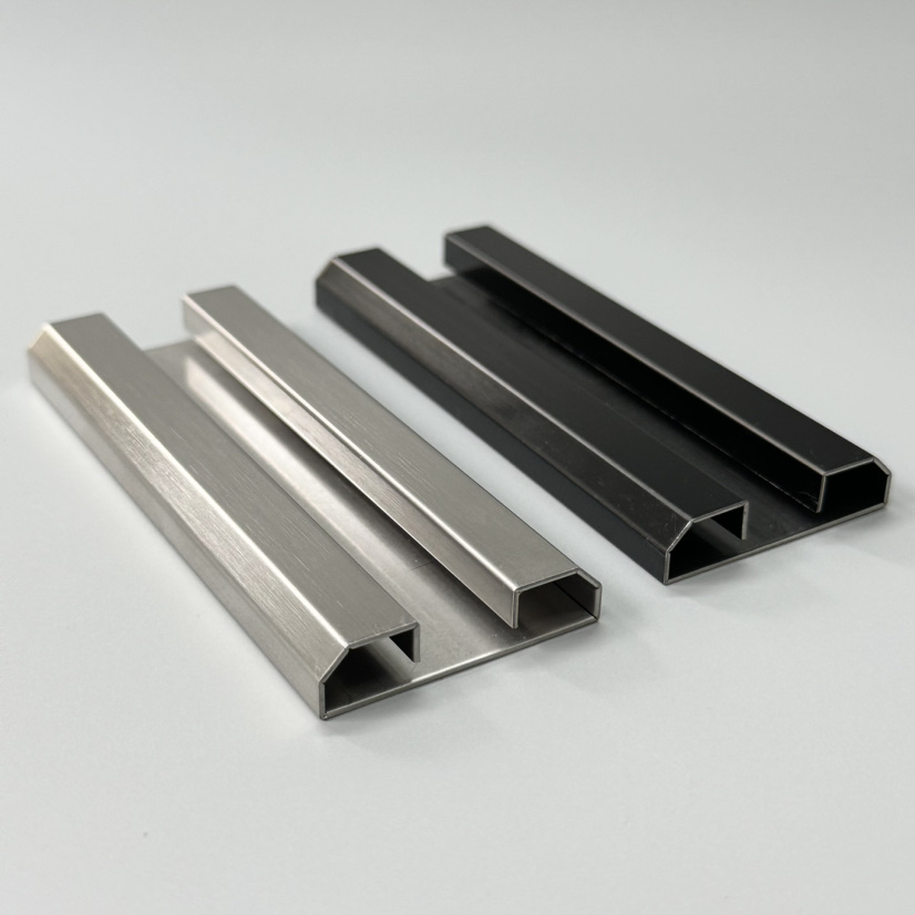 Customize Size 304 316 Gold Hairline Metal Stainless Steel Tile Edge Trim U Shape Profile for Decoration Building