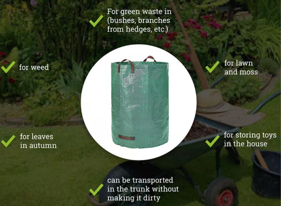 Folding Garden Waste Leaf Bag Collector Reusable Collapsible Garden Bag