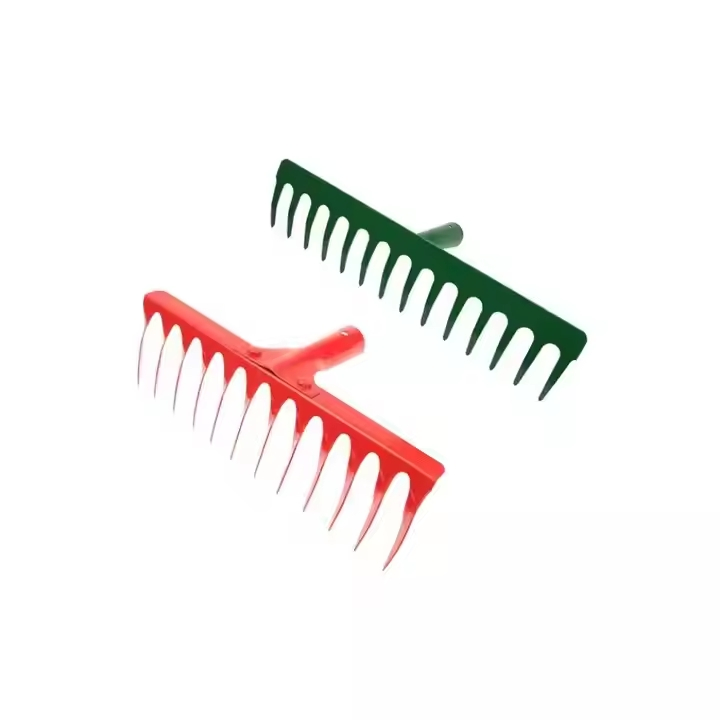 Hot New Product Customized Logo Heavy Duty Agricultural Tools Stainless Steel Colorful Farm Rake with Handle