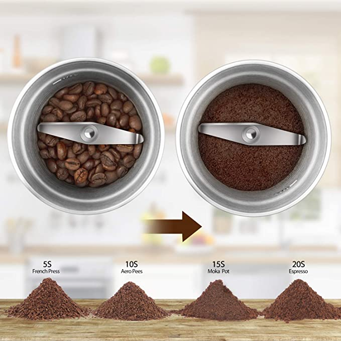 Kitchen Appliances Stainless Steel Blade Powder Grinding Machine Blade Mill Espresso Coffee Bean Grinders Spicy Grinder for Nut Grains and Dry Herbs