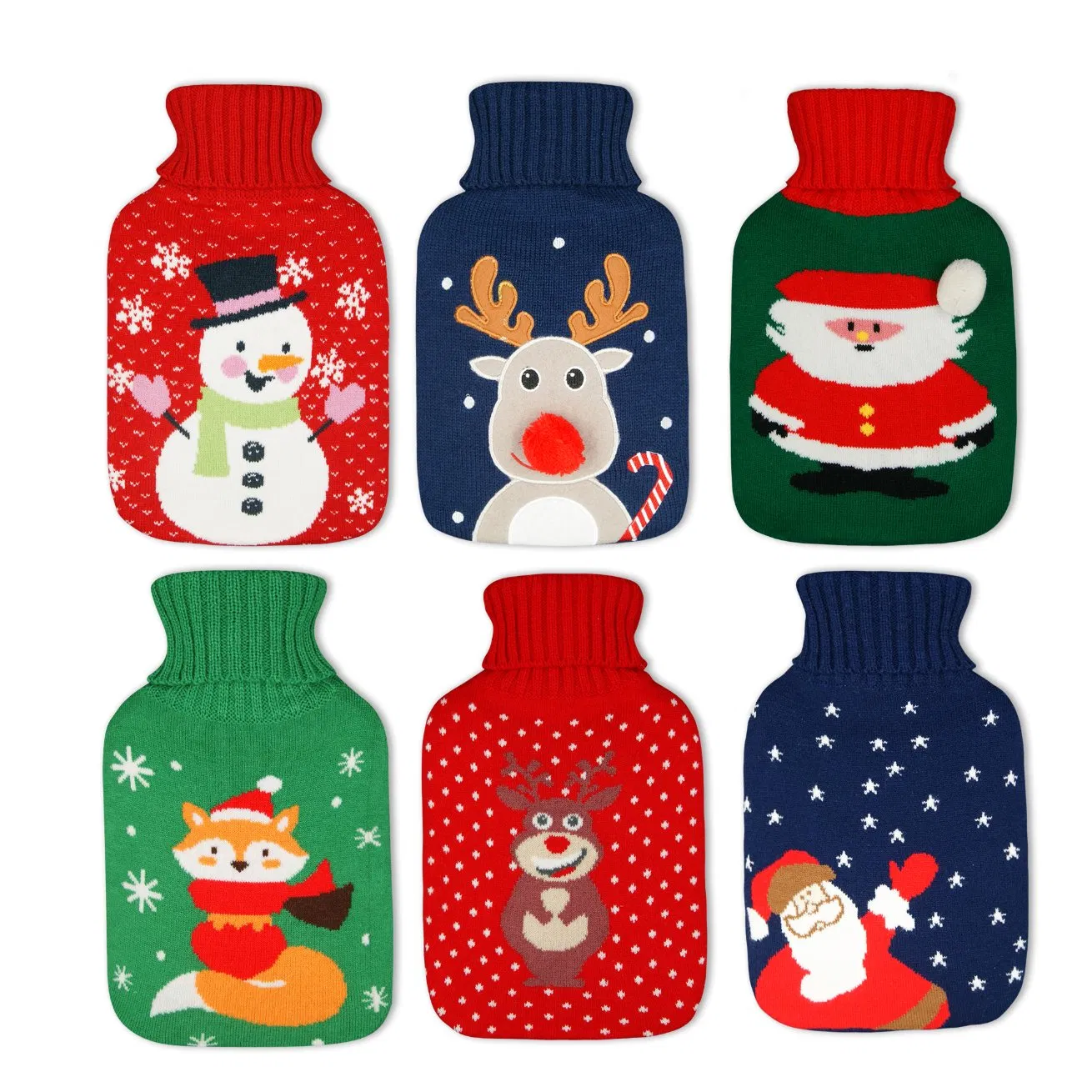 Top Selling 1000ml/2000ml Natural Rubber Liner Bag Winter Body Warmer Hot Water Bottle