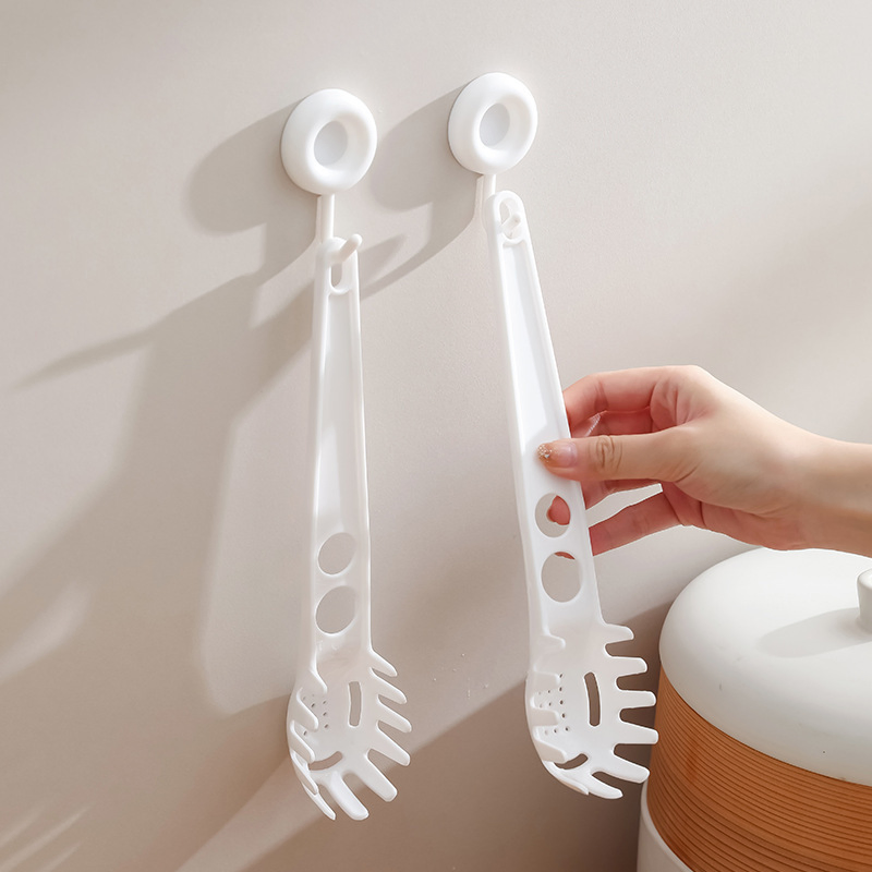 Japanese Style Multi Functional Plastic Serrated Spoon with Long Handle for Noodle Egg