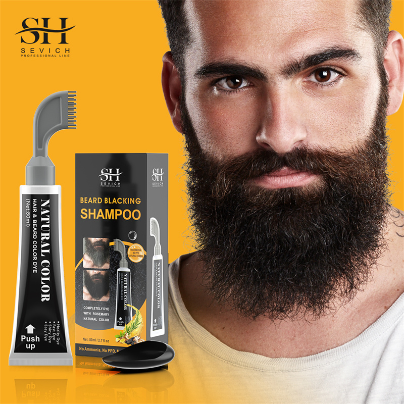 Color Dye Black Instant Beard Black Dye Shampoo for Men Gray Moustache